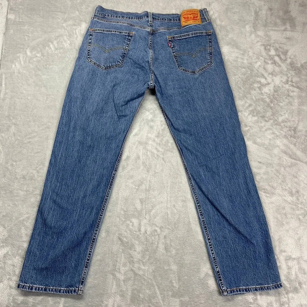 Levi's 505 Jeans‎ Mens 35x30 Blue Denim Medium Wash Red Tab Straight Leg Outdoor